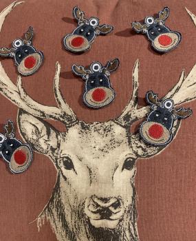 Preview: ITH-Stickdatei Schlüsselanhänger Rentierkopf